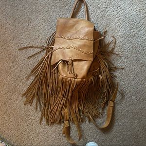 Real leather backpack